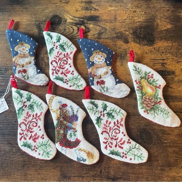 Vintage Kate McRostie needlepoint super mini Wool stockings -Rare - Picture 1 of 6
